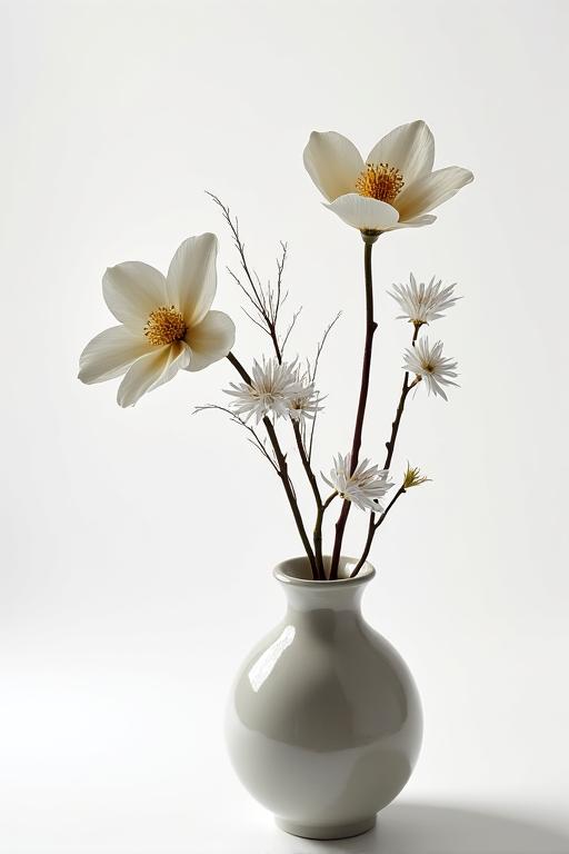 A modern ikebana arrangement.
